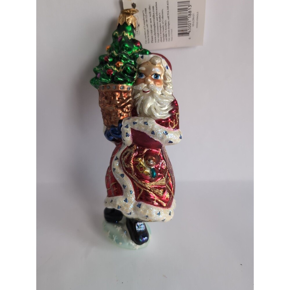 Christopher Radko Kriss Kringle Christmas Ornament With Tag 1991 Santa Tree